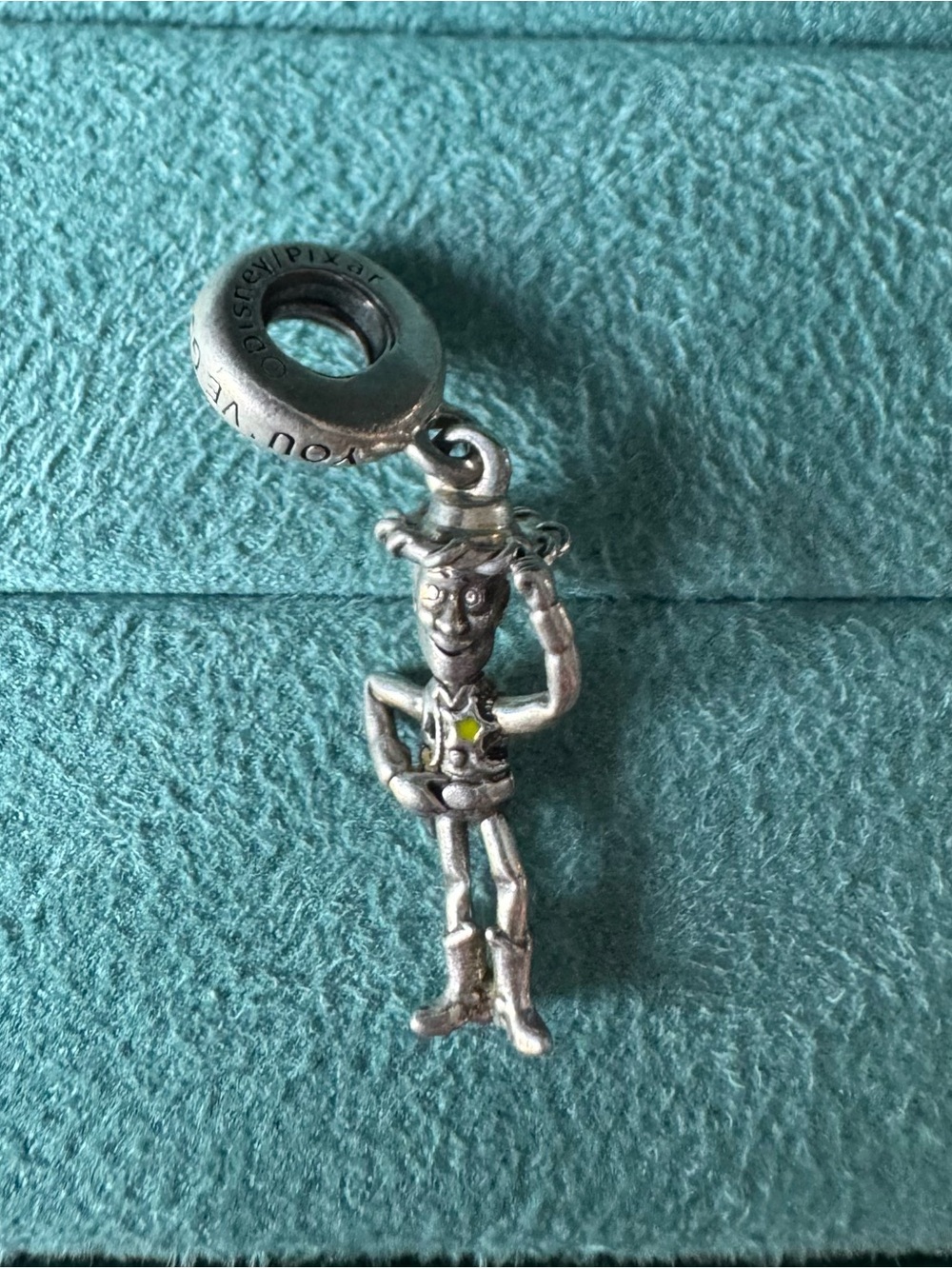 Pandora Silver Woody Charm with Subtle Yellow Accent